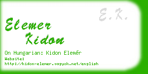 elemer kidon business card